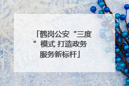 鹤岗公安“三度”模式 打造政务服务新标杆