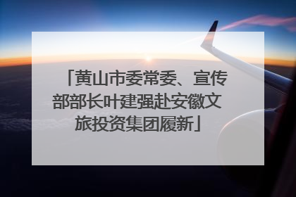 黄山市委常委、宣传部部长叶建强赴安徽文旅投资集团履新