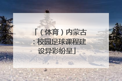 （体育）内蒙古：校园足球课程建设异彩纷呈