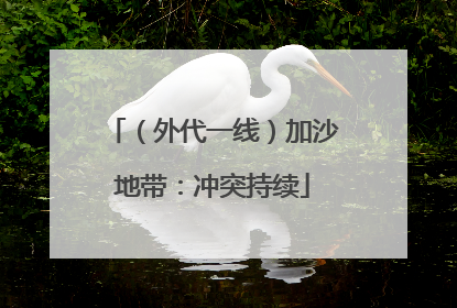 （外代一线）加沙地带：冲突持续