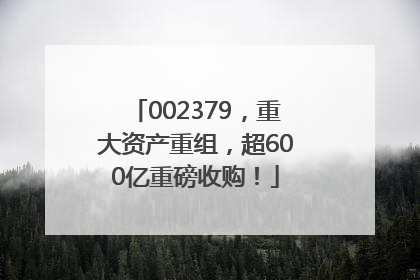 002379，重大资产重组，超600亿重磅收购！