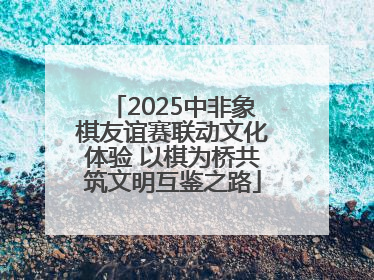 2025中非象棋友谊赛联动文化体验 以棋为桥共筑文明互鉴之路