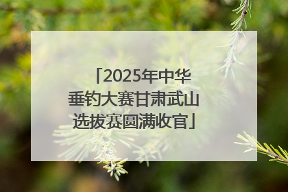 2025年中华垂钓大赛甘肃武山选拔赛圆满收官