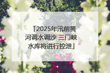 2025年汛前黄河调水调沙 三门峡水库将进行控泄