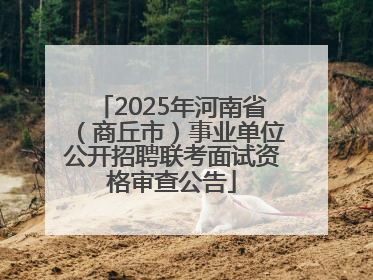 2025年河南省（商丘市）事业单位公开招聘联考面试资格审查公告