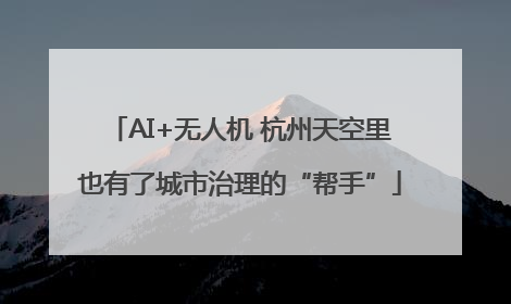 AI+无人机 杭州天空里也有了城市治理的“帮手”