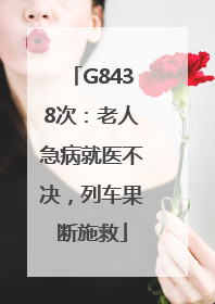 G8438次：老人急病就医不决，列车果断施救